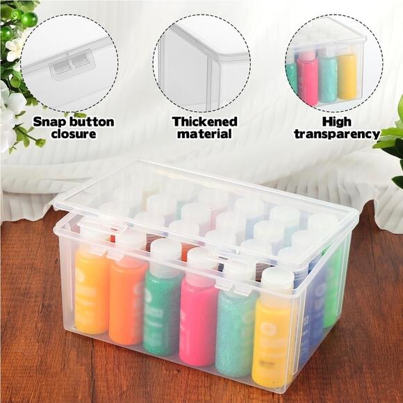 Rainmae Paint Storage Box Plastic Lid Fits 20 2 fl oz Acrylic Paint Bottles s27 - Picture 4 of 8